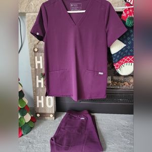 Pair of Deep Purple Figs Scrubs
